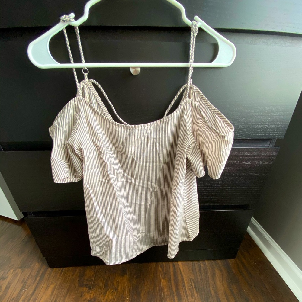 Off the shoulder spaghetti strap top